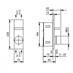 Fantini Внутренняя часть смесителя для душа, переключатель на 2 источника, 1/2" (со СКЛАДА продаем с внешкой 48P5T085B)