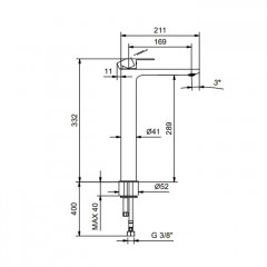 Fantini MYO Смесители для раковины на 1 отверстие, высокий излив , цвет: хром