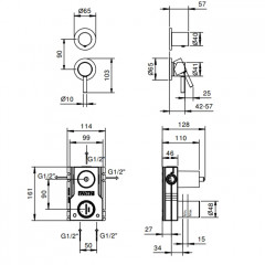 Fantini NOSTROMO Встраиваемый Смесители для душа наружная часть, цвет: черный матовый