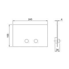 Fantini AF/21 Клавиша смыва 155х245 мм, цвет нержавеющая сталь