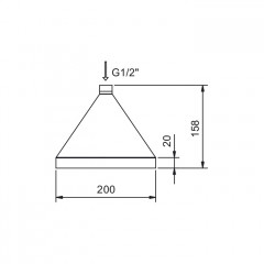 Fantini Fontane Bianche Верхний душ, D200мм, цвет: Matt Gun Metal PVD