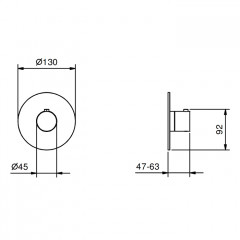 FANTINI Nostromo Смеситель для душа встраиваемый, термостатический, внешняя часть, цвет хром(без зап вентиля G591B)