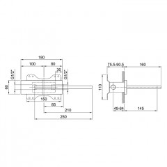 Fantini Venezia/Milano Излив встраиваемый для ванны (наружная часть), правая версия,цвет хром