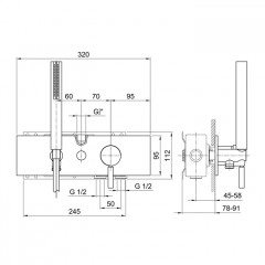 Fantini Cafe/Nostromo Смеситель для ванны, встраиваемый, на 2 источника, без излива, (наружняя часть), цвет: хром