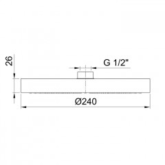 Fantini Venezia Верхний душ, D240мм, нерж. сталь, цвет белый матовый