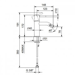 FANTINI NOSTROMO Смеситель для биде на 1 отверстие, однорычажный, без донного клапана, цвет черный матовый
