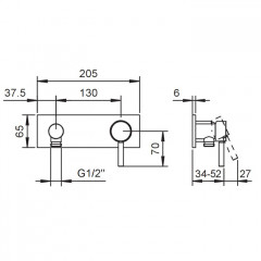 Fantini Nostromo Смеситель для душа, встраиваемый, на 1 источник, (наружняя часть), цвет: хром