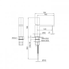 Fantini Milano Смеситель для раковины, 1 отв., без донного клапана, излив 145мм, цвет: матовая натуральная сталь