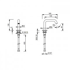 Fantini Nostromo Излив смесителя для раковины, цвет: Matt Gun Metal PVD