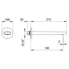 Fantini Lame Излив для ванны, настенный, цвет: хром