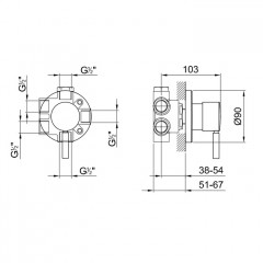 Fantini Nostromo Переключатель на 3 источника, 1/2'', цвет: хром