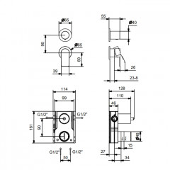 Fantini MYO Встраиваемый Смесители для душа наружная часть, на 2 источника, цвет: хром