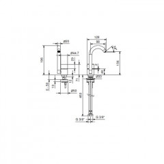 FANTINI AA/27 Смеситель для раковины на 1 отверстие, однорычажный, без донного клапана, цвет Матовая натуральная сталь