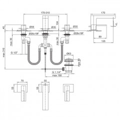 Fantini AR/38 Ручка для смесителя, правая, цвет: хром-хром