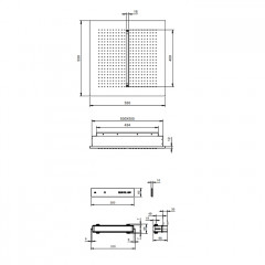 Fantini Acqua Zone Dream Верхний душ 530х530 мм, потолочный, хромотерапия 4 цв.,Дождь, Ливень,цвет: Блестящая натуральная сталь