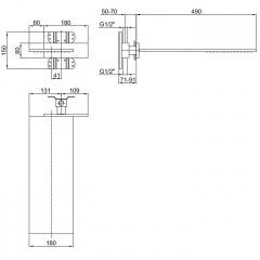 Fantini Внутренняя часть для верхнего душа, 1/2"