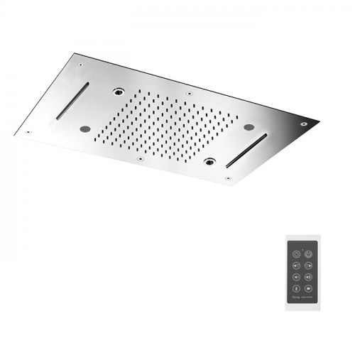 FIMA|Carlo Frattini Wellness Верхний душ Harmonia 700x400 мм., встраиваемый, 2 режима: дождь, 2 каскада; Bluetooth, хромотерапия LED, цвет хром