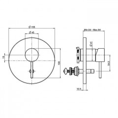 FIMA|Carlo Frattini Spillo Up Смеситель для душа встроенный, на 2 источника, внешняя часть, цвет хром