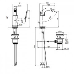 Fima Carlo Frattini Spot Смеситель для биде, на 1 отв., с донным клапано, цвет: чёрный матовый