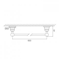 Fima Carlo Frattini Accessori Полотенцедержатель 60см., подвесной, цвет: золото