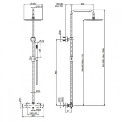 Fima Carlo Frattini Colonne doccia Душевая стойка, верхний душ 25см., с термостатическим смесителем, держателем и ручным душем, цвет: золото