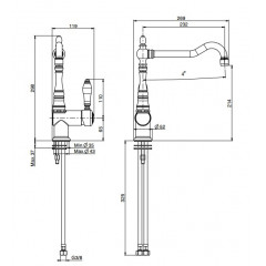 FIMA|Carlo Frattini Kitchen Смеситель для кухни, вращающийся излив, цвет хром