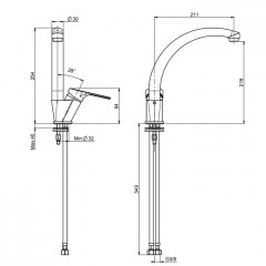 FIMA|Carlo Frattini Kitchen Смеситель (Serie 4) для кухни, вращающийся излив, цвет хром