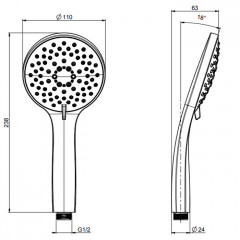 FIMA|Carlo Frattini Wellness Ручной душ, 5 режимов, цвет хром