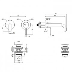 Fima Carlo Frattini Snap Cмеситель для раковины, встраиваемый, цвет: чёрный матовый