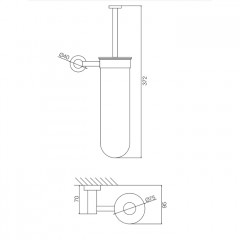 Fima Carlo Frattini Accessori Туалетный ёршик, подвесной, цвет: чёрный матовый