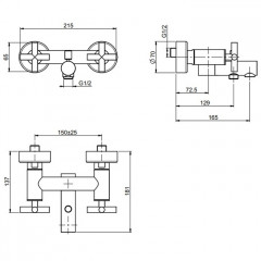 FIMA|Carlo Frattini Maxima Смеситель для ванны внешнего монтажа, цвет хром