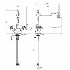 FIMA|Carlo Frattini Kitchen Смеситель (Elizabeth) для кухни, вращающийся излив, цвет хром