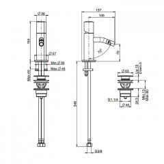 Fima Carlo Frattini So Смеситель для биде, без ручки, с донным клапаном click-clack, цвет: чёрный матовый