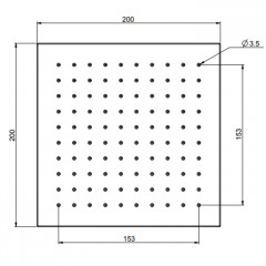 FIMA|Carlo Frattini Wellness Верхний душ из латуни 200х200 мм., квадратный, цвет хром