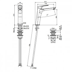 Fima Carlo Frattini Serie 4 Смеситель для раковину, на 1 отв., с донным клапаном, цвет: хром