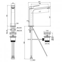 FIMA|Carlo Frattini Fit Смеситель для раковины на 1 отв, с донным клапаном, h167мм излив 160мм, цвет: белый матовый