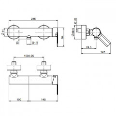 Fima Carlo Frattini Mast Смеситель для душа, настенный, без душевого комплекта, цвет: хром
