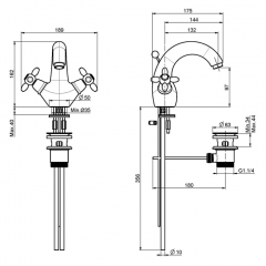 FIMA|Carlo Frattini Olivia Смеситель для раковины, на 1 отверстие, с донным клапаном, цвет бронза