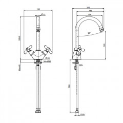 Fima Carlo Frattini Kitchen Смеситель для кухни, на 1 отв., Olivia, цвет: золото