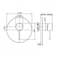 Fima Carlo Frattini Spillo Up Смеситель для душа встроенный, внешняя часть, цвет: чёрный матовый