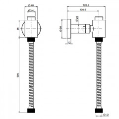 Fima Carlo Frattini Colonne doccia Подвод воды, со шлангом 60см., цвет: золото