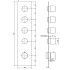 FIMA|Carlo Frattini Spillo Steel Смеситель для душа встроенный, термостатический, 4 запорных вентиля, внешняя часть, цвет INOX