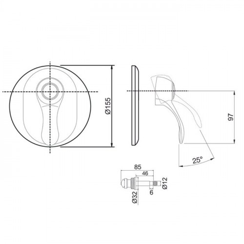 FIMA|Carlo Frattini Lamp Смеситель для душа встроенный, с переключателем на 2 источника, цвет хром