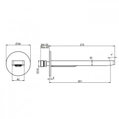 Fima Carlo Frattini Flo Излив для ванны, 20см., настенный, цвет: хром