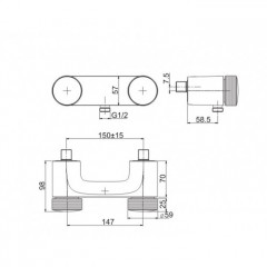 FIMA|Carlo Frattini Texture Collection Смеситель для душа внешнего монтажа, ручки "H", без накладок, цвет хром