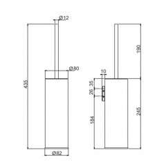 Fima Carlo Frattini Spillo Steel Туалетный ёршик, настенный, цвет: нержавеюшая сталь