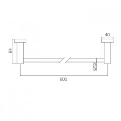 Fima Carlo Frattini Accessori Полотенцедержатель 60см., подвесной, цвет: чёрный матовый
