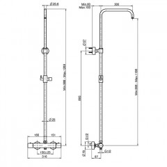 FIMA|Carlo Frattini Wellness Смеситель для душа внешнего монтажа, с душевой стойкой, цвет , бращ черный хром