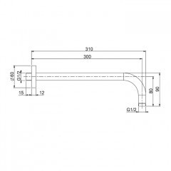 FIMA|Carlo Frattini Wellness Держатель верхнего душа 300 мм., настенный монтаж, цвет хром