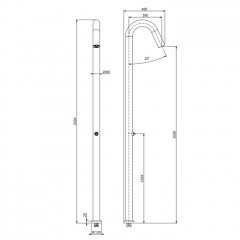 Fima Carlo Frattini Outdoor Душевая колонна с одним выходом OUTSIDE, цвет: нержавеющая сталь